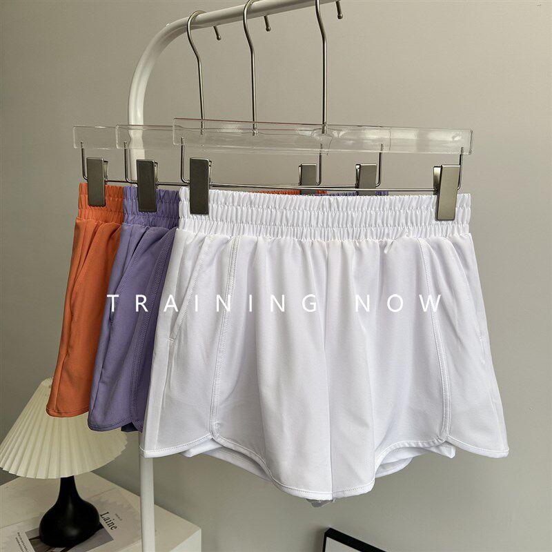新品马拉松跑步短裤女夏季健身房训练速干三分P裤防走光瑜伽运动