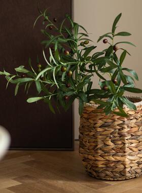 新品仿真植物橄榄枝绿色 x客厅插花装饰仿真花 高仿真橄榄果