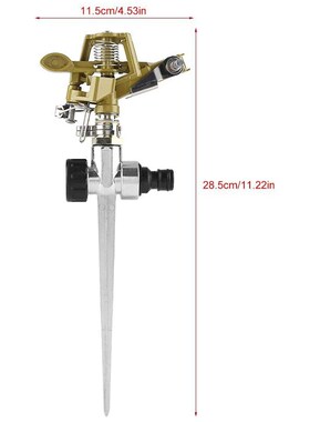 新品4Pcs Metal Pulsating vSprinkler 360 Degree Rotation Lawn