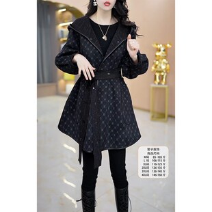 妈妈收腰时尚 新品 秋季 风衣外套女202C5新款 正反两面 高端连帽短款