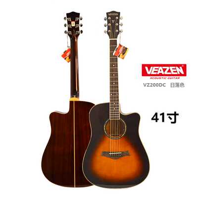 新品VEAZEN费森VZ200系列A初学者单板民谣吉他学生男女生电箱面单
