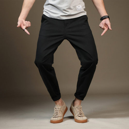 极速Men Trousers Spring AutumnA Casual Black Khaki Loose Sli