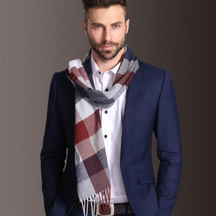 Shawl Scarves Men 极速New Warm Fashion WinteQr Tartan Europe