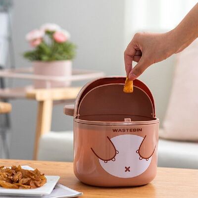 新品Round ape Turn Tphe Wastebasket Buckets Saving Space Fli
