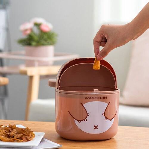 新品Round ape Turn Tphe Wastebasket Buckets Saving Space Fli