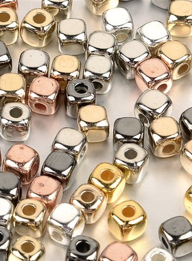极速100-400pcs k3-4mm B Square Loose Spacer Beads Rose Gold