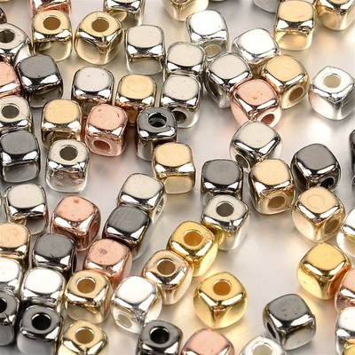 极速100-400pcs k3-4mm B Square Loose Spacer Beads Rose Gold