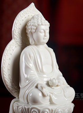 新品小尺寸三宝佛陶瓷阿弥陀佛释迦牟尼佛药师佛佛像X家用供奉迷