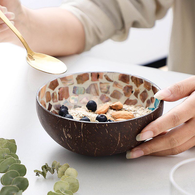 新品创意天然椰子壳碗q具家用客厅干果碗燕麦酸奶麦片沙拉甜品小
