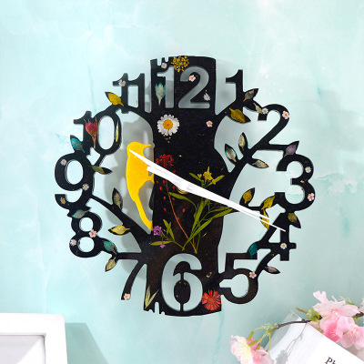 极速Clock Resin Mold Woodpecker FlowGer Type Clock Silicone