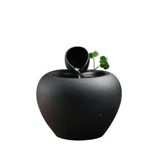 极速l陶瓷水流器摆件桌面招财水喷泉创意客O厅景办公水景喷泉鱼室