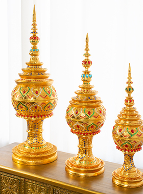 新品泰国进口g佛塔摆设东南亚风格家居软装饰品泰式SPA工艺品艺术