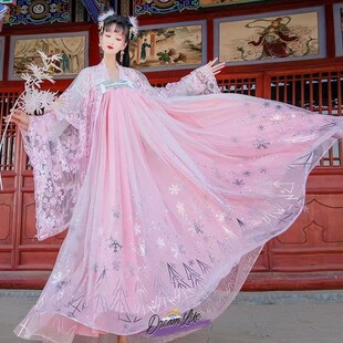 新品汉服女学生鸾星中国风改良版对襟齐胸K襦裙烫金超仙日常古装