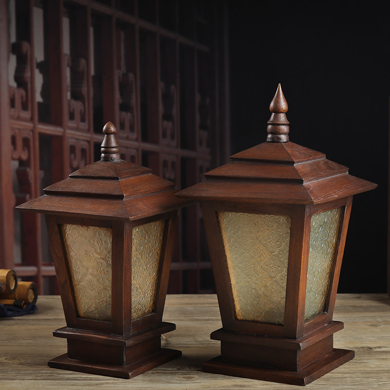 新品东南亚户外灯具 泰国进口实木柱头花园灯景S观庭院灯具防雨落
