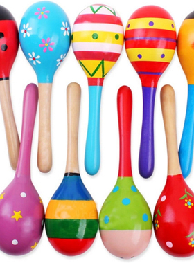 极速Baby dColorful Wooden Maracas Musical Instrument Rattles
