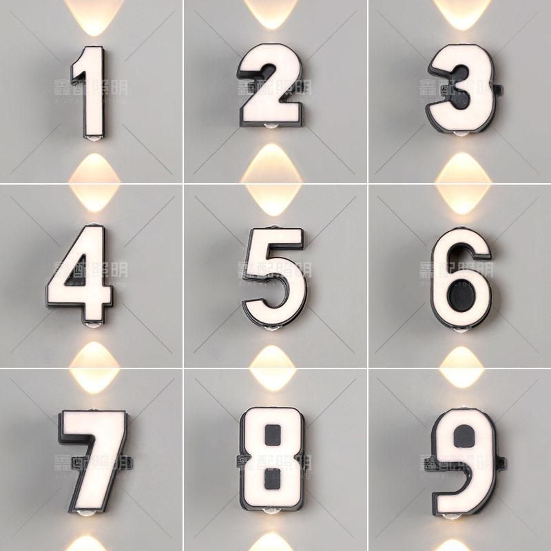 户外壁灯数字外墙防水墙面装饰洗墙灯门口创意英文字母招牌射灯