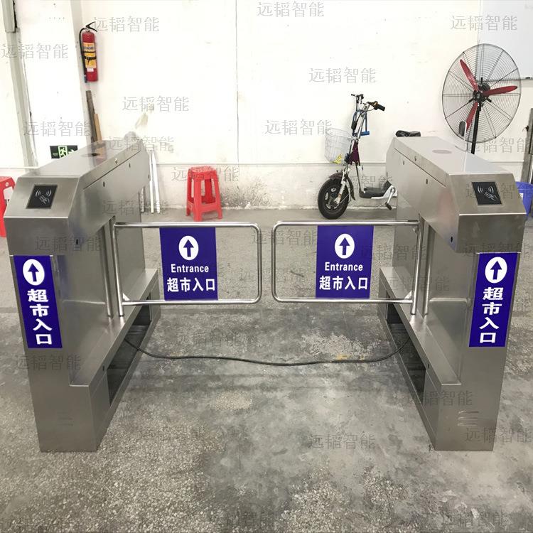 桥式超市感应摆闸门/单向出入口速通摆闸门/社区过道单车行人闸机