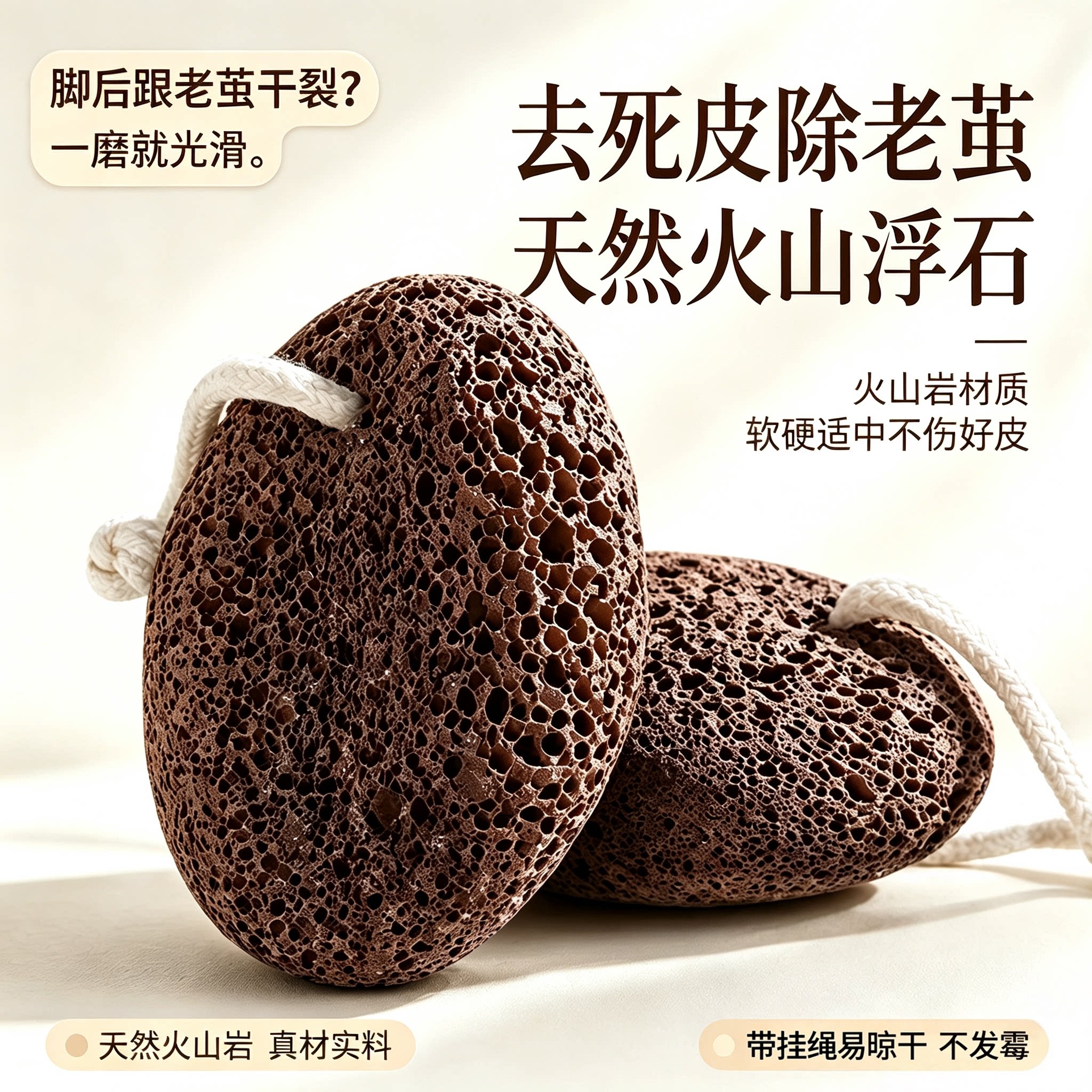 磨脚石去死皮老茧家用磨脚后跟磨脚神器搓脚浮石搓脚石去死皮神器