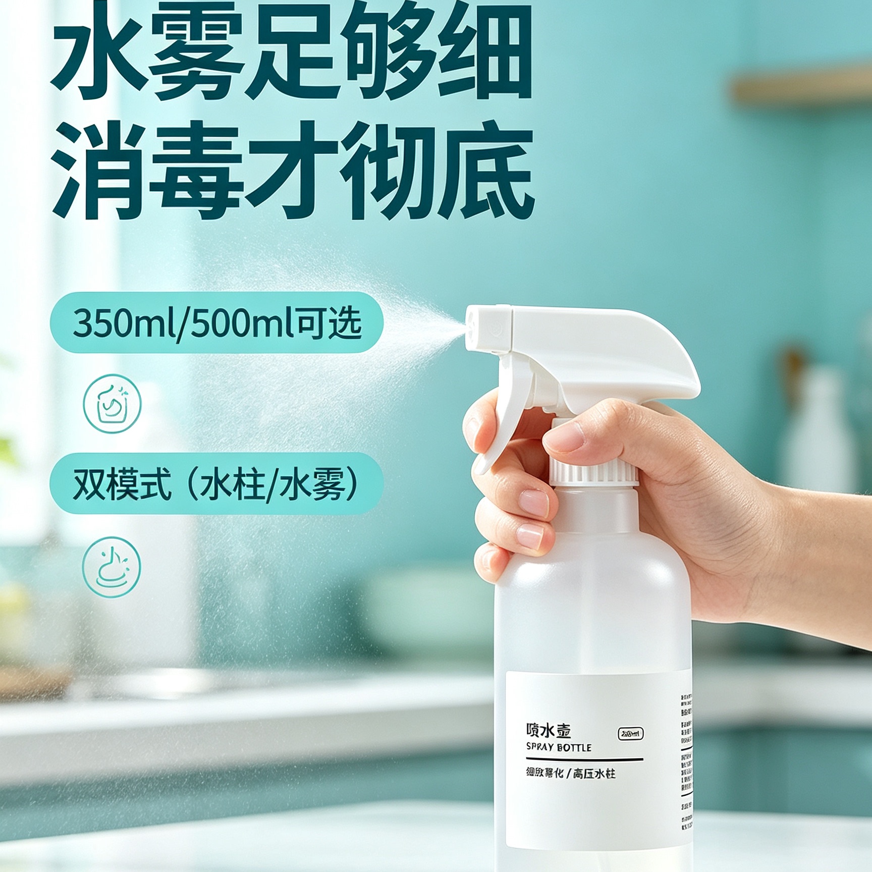 酒精消毒清洁喷雾空瓶分装用容器图片