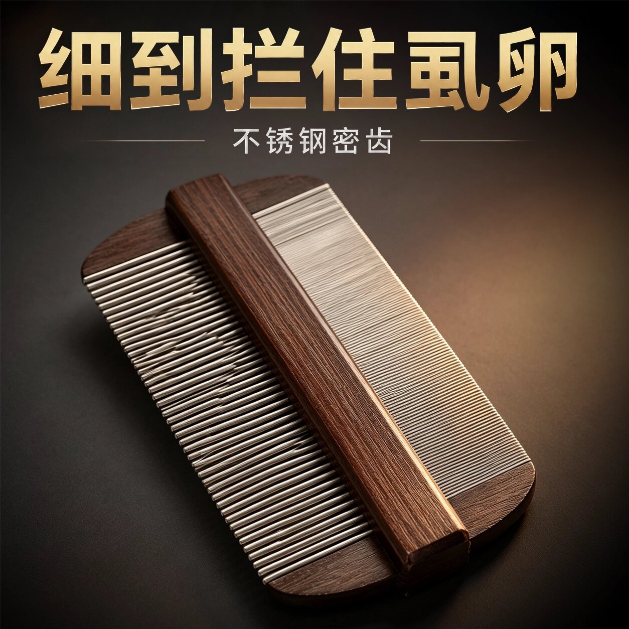 篦子梳去头屑去虱卵梳子不锈钢梳齿除头虱加密儿童细老式刮头篦子