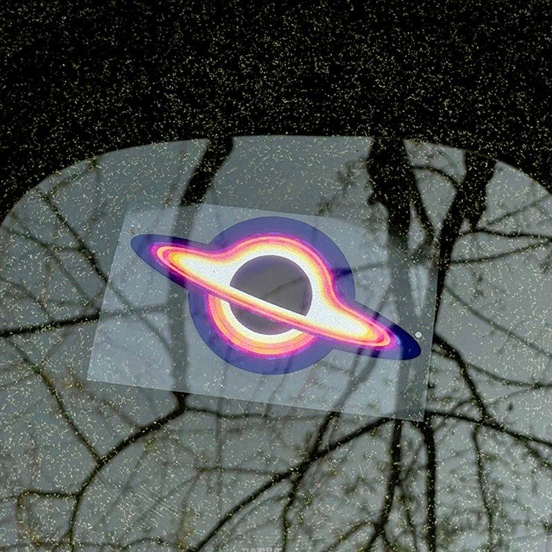 TLP反光车贴 彩色黑洞视界 扭曲吸积盘 宇宙天体个性汽车防水贴纸