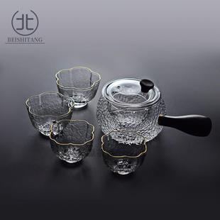 家用 耐热玻璃过滤侧把电陶炉茶炉煮泡茶壶锤纹耐高温单壶茶具套装