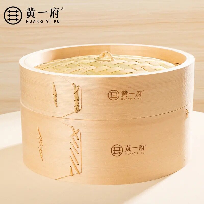 厂家直销云杉木蒸笼高端加深笼屉老式竹蒸笼家用天然蒸架包子馒头