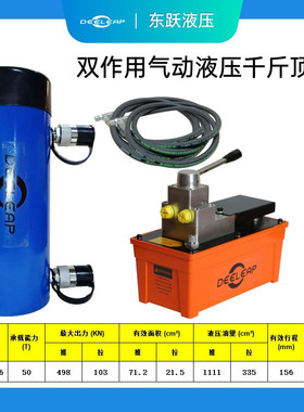 RR506双作用高压油缸加双向气动液压泵做50T重物顶升推拉平移油顶