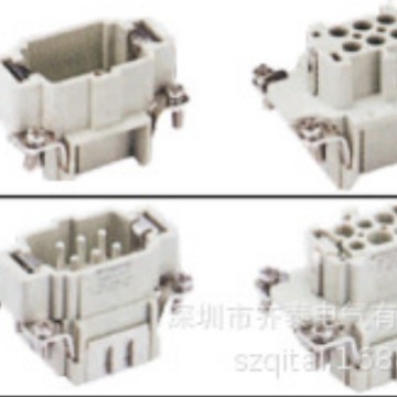 螺钉 双扣航空矩形连接器HE-010 10芯插件 插针公母底座上下壳一