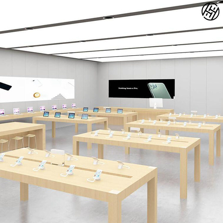 商场手机店铺体验台免漆板手机柜台中纤板手机展示桌电脑中岛展台