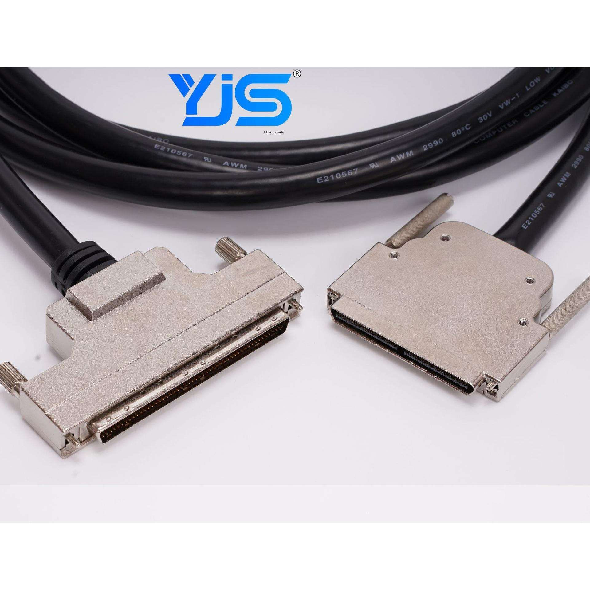 深圳CN100PIN铁壳弹片式连接器，vhdci100针连接线