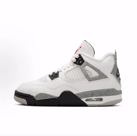 JordanAir Jordan 4 RetroOG舒适GS中帮儿童篮球鞋白黑色男女同款