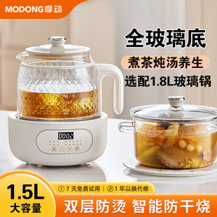 摩动全玻璃养生壶纯玻璃2025新款 办公室小型炖煮一体煮茶器0胶水