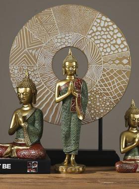 东南亚风情泰国特色释迦牟尼卧佛佛像泰式餐厅玄关装饰品车载摆件
