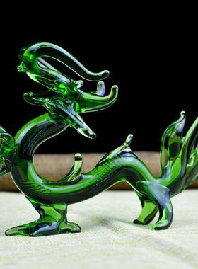 纯彩色水晶生肖龙家居装饰汽车摆件办公桌客厅属相生肖生日礼物龙