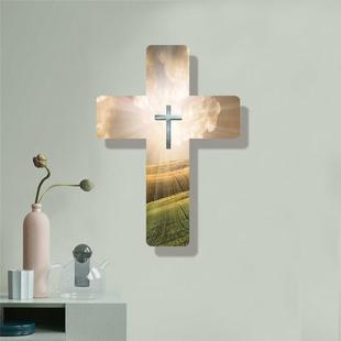 十字木架壁挂件挂画现代礼品装饰品现代挂饰挂画客厅礼物麋鹿画