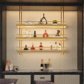 酒架吊柜吧台吊架饭厅包间墙上置物架悬挂酒柜酒水展示架铁艺定制