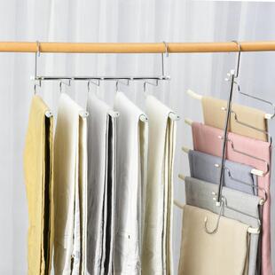 多层无痕裤架家用衣柜省空间挂裤子衣架丝巾围巾整理收纳架裤袜架