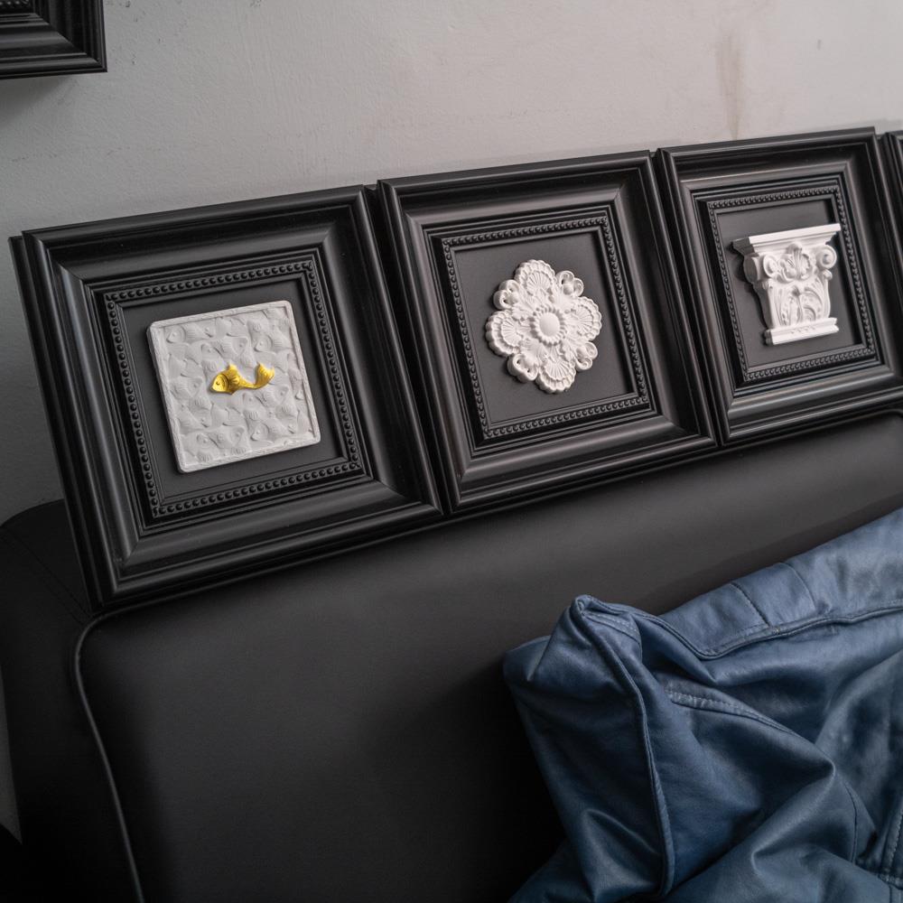 免打孔中古风浮雕立体装饰画 画法式欧式相框摆台客厅背景玄关挂