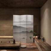 新中式 山水屏风隔断客厅折叠移动实木玄关办公茶室双面定制折屏