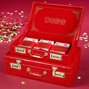 彩礼放钱袋礼金订婚礼盒结婚聘金盒提亲用品盒子聘礼10万盒彩箱子