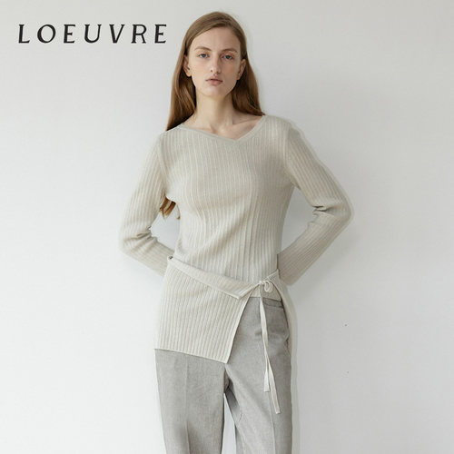 loeuvre不规则系带针织衫女