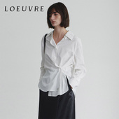 允仔同款 loeuvre宽松衬衫 女不对称系扣设计春季 休闲 SW4XB622