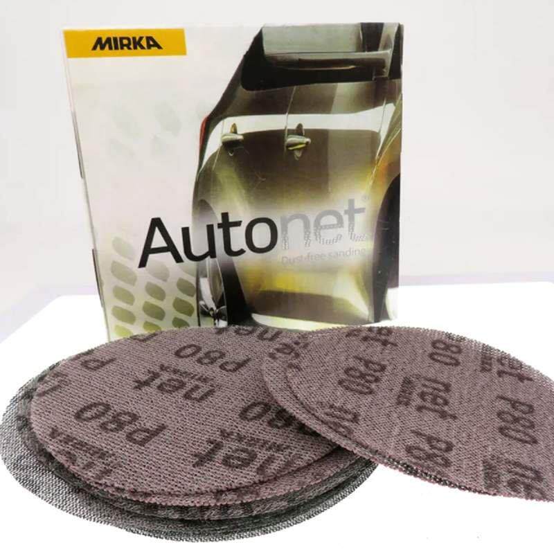 芬兰磨卡6寸网砂汽车腻子打磨圆盘自粘植绒打磨片干磨网格砂纸片