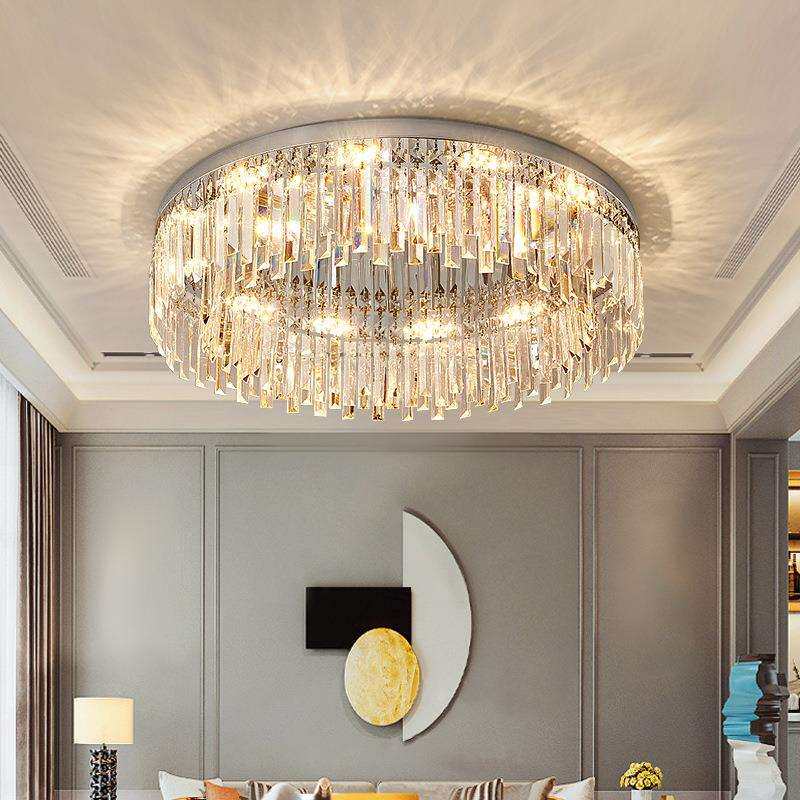客厅灯现代简约大气吸顶灯2024年新款卧室灯轻奢水晶灯具大厅主灯