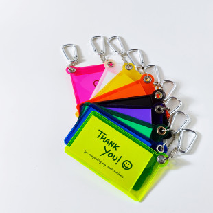 FS新彩色PVC透明公交学生证件双卡位周边明星爱豆软卡套包挂件