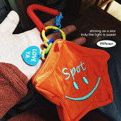 FS新小众原创星星布艺零钱包耳机包小物收纳弹簧绳亚克力链条爱心