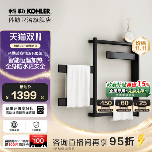 【若方】科勒电热毛巾架加热烘干壁挂式智能置物架家用K-33864T