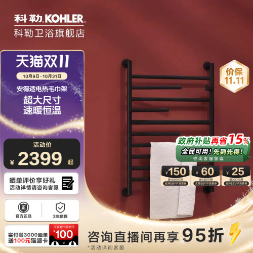 科勒四世同堂电热毛巾架