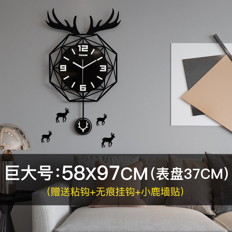 速发钟表挂钟客厅2尚25新款英0简约时钟挂墙挂式石时钟表挂表